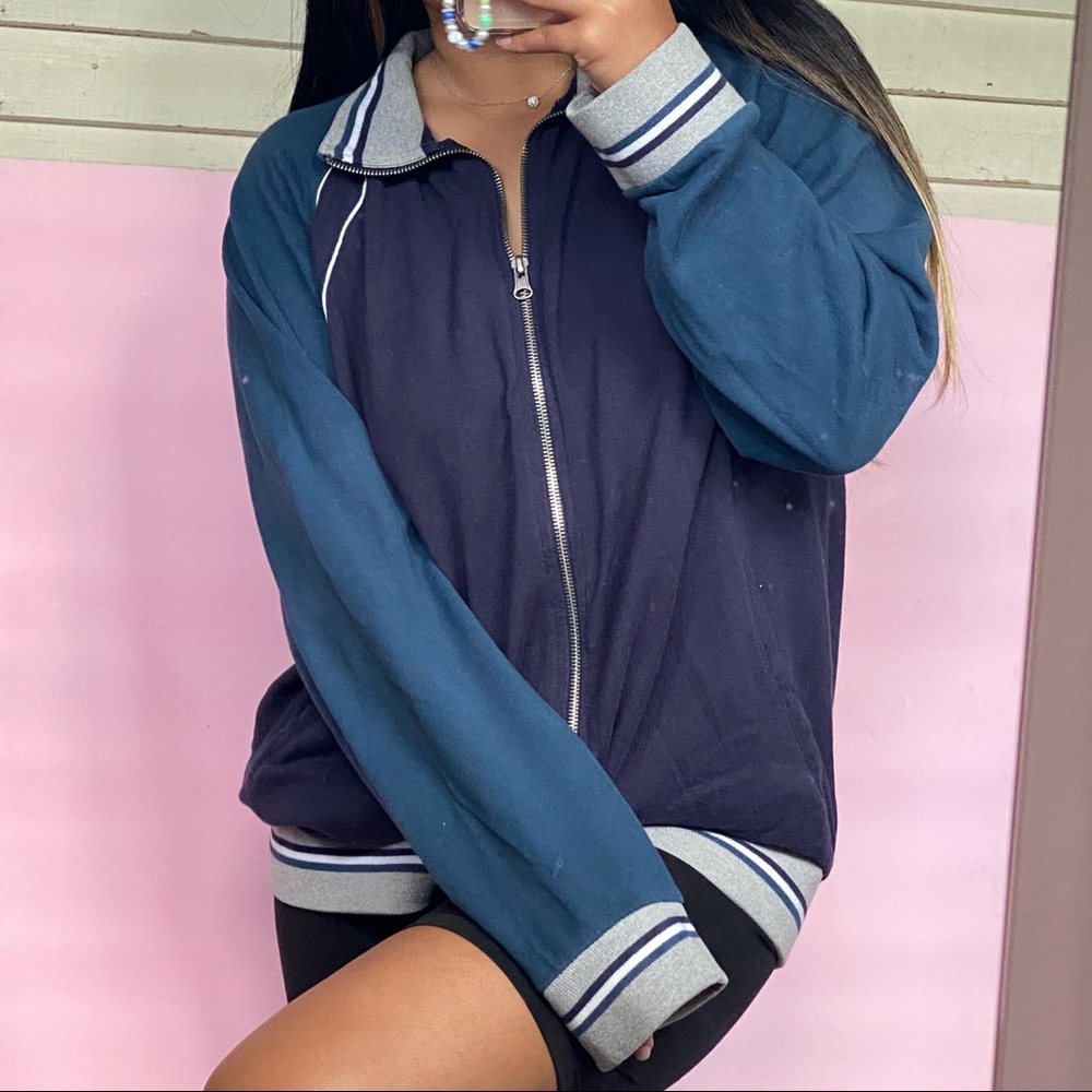 Navy Sweater Zip Up